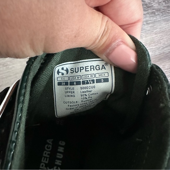 ALEXA CHUNG x Superga Patent Leather High Top Sneakers In Forest Green Size 7.5 - Picture 12 of 14